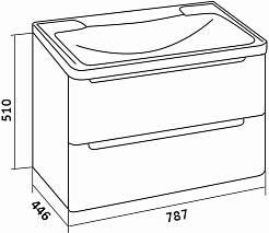 Grossman Тумба под раковину Адель 80 подвесная белая – фотография-4